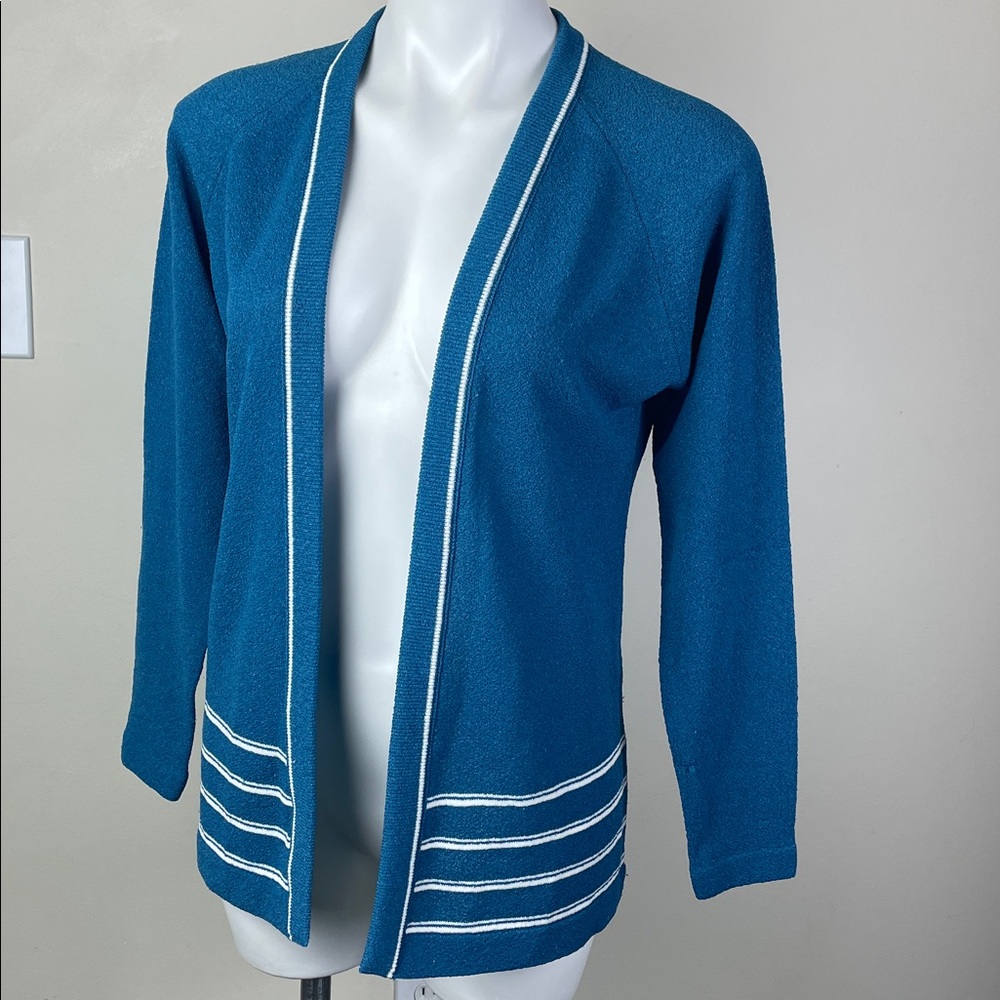 A Full Fashioned Talbott Travler Vintage Open Front Cardigan